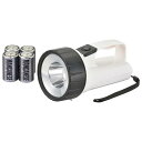 OHM オーム電機 LED強力ライト(60 lm/連続点灯200時間/防水性能IPX4防滴/単1形×4本付属) E-5
