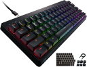 【在庫限即納】ELECOM エレコム ゲーミングキーボード V custom VK300S 有線 RGB 日本語配列 65%サイズ メカニカル ネオクラッチキーキャップ 銀軸 スピードリニア USBポート搭載 TK-VK300SBK(2)