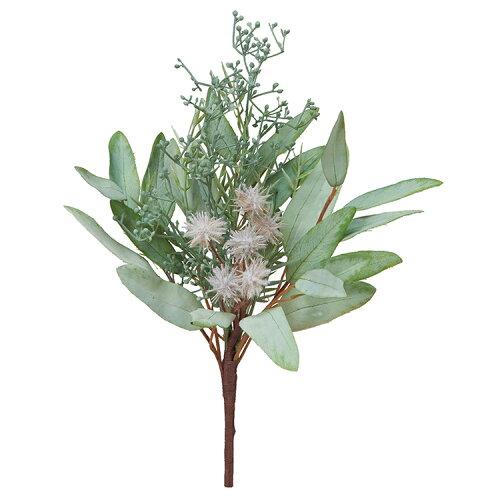 ASCA アスカ アスカ 造花 ユーカリリーフ＆ベリー ピック セージグリーン 約38×20cm A-43864-053S