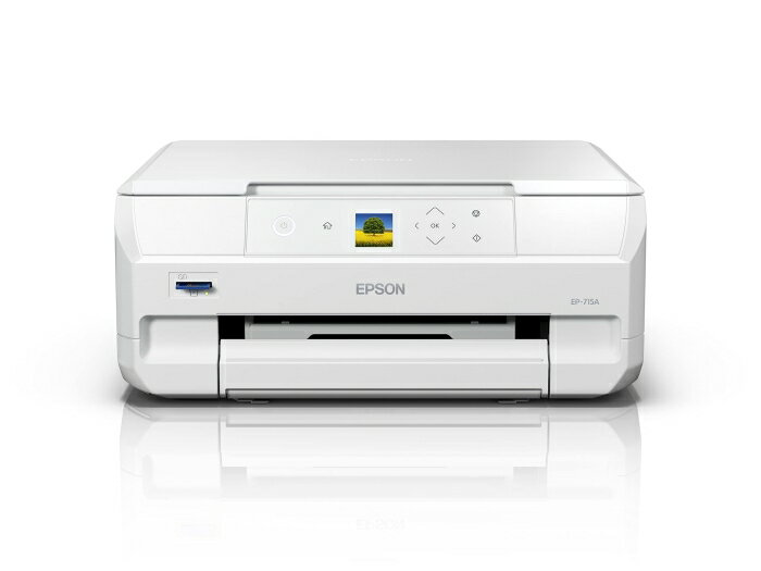 EPSON エプソン EP-715A Colorio インクジェットプリンター インク6色 染料 5760×1440 dpi 最大用紙サイズA4 接続(USB)〇 接続(無線LAN)〇 スキャナ機能有り コピー機能有り ホワイト
