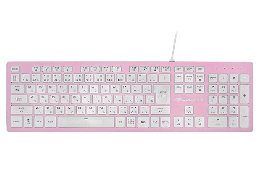 Cougar COUGAR ゲーミングキーボード VANTAR AX Pink 有線 シザースイッチ アルミニウムフレーム 2段階の角度調整 アンチゴースト RGB 日本語配列 CGR-WRXMI-VAP 【国内正規品】 ピンク