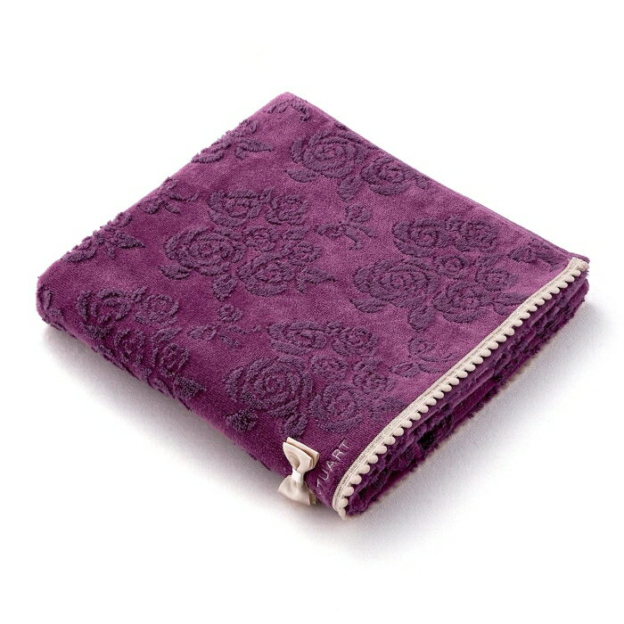 ジルスチュアート(Jill Stuart) ジルスチュアート JILLSTUART ローズブーケ バスタオル パープル ふわふわ かわいい リボン 上品 花柄 58-1523330 約60×120cm