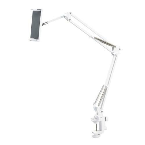 ELECOM エレコム スマートフォン・タブレット用フレキシブルアームスタンド/Zアーム型/ヘッドボード取り付け可能/ホワイト(TB-DSZARMBEDWH)