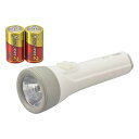 OHM オーム電機 乾電池付LEDライト(110lm/単2形×2本付属/連続使用81時間/蓄光スイッチ) LHPー2211C7