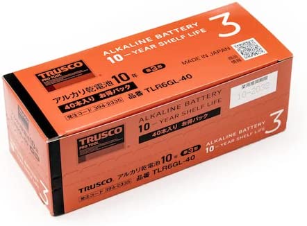 TRUSCO トラスコ中山 TRUSCO アルカリ乾電池10年 単3 お得パック (1Pk(箱)=40本入) (TLR6GL40 8037) TRUSCO トラスコ中山 TRUSCO アルカリ乾電池10年 単3 お得パック (1Pk(箱)=40本入) (TLR6GL40 8037)