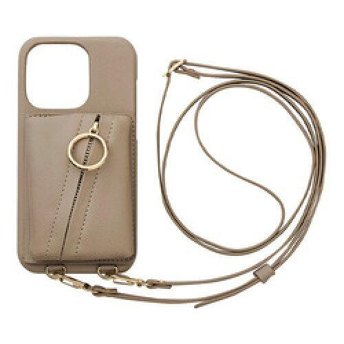 MAELYS LOUNA iPhone 14 Pro Clutch Ring Case beige(ML-CSIP22MP-2CRBE)