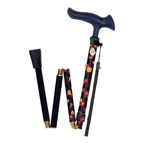 フジホーム かるがもファムII 折畳 (WB5224) 花柄ネイビー