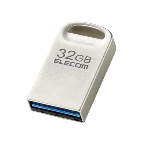 ELECOM エレコム USBメモリ/USB3.2(Gen1)対応/超小型/32GB/シルバー(MF-SU3A032GSV)