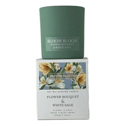 三和トレーディング BLOOM BLOOM ブルームブルーム Scented Candle センティッド キャンドル FLOWER BOUQUET ＆ WHITE SAGE フラワーブーケ＆ホワイトセージ