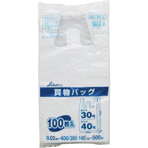 セイケツネットワーク 【T】買物バッグ 東日本30号／西日本40号 100枚入 半透明【FA-004】