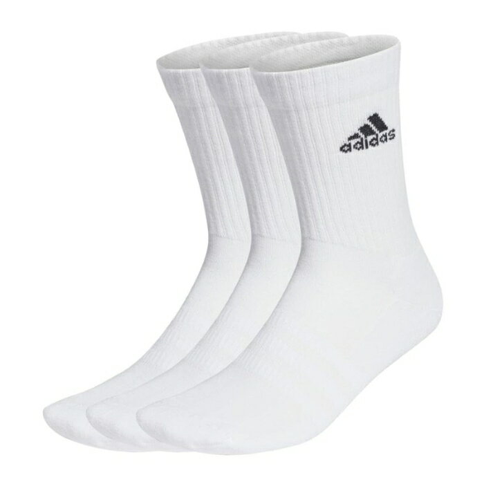 ADIDAS アディダス 31_SPWクッション3Pクルーソックス (EBB96) [色 : WHT/BLK] [サイズ : M]