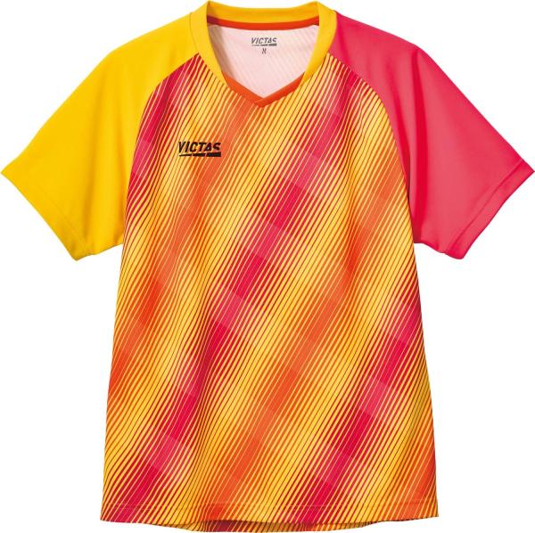 VICTAS(ヴィクタス) バイアスストライプゲームシャツ (612301) [色 : イエロー] [サイズ : M]