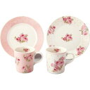 ローラアシュレイ(Laura Ashley) 食器セット 花柄 マグカップ ケーキ皿 約20cm ペアセット 電子レンジ対応 ポルカドット クチュール ローズ ...