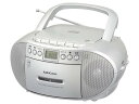 OHM オーム電機 CDラジオカセットレコーダー(口径66mmスピーカー2基/2電源/AC100V、単2形×6本使用/ワイドFM/15W/シルバー) RCD-590Z-S(2)