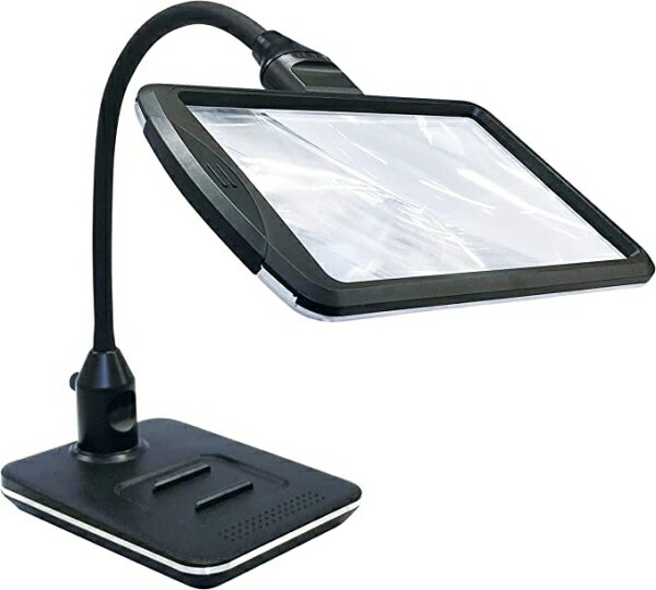 共栄プラスチック ルーペ スタンドライトルーペ LEDライト付き ブラック SR-75C-BL