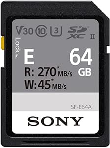 &nbsp;メーカー&nbsp;SONY ソニー&nbsp;商品カテゴリ&nbsp;メモリカード＞SDカード&nbsp;発送目安&nbsp;翌日までに発送（休業日除く）&nbsp;お支払方法&nbsp;銀行振込・クレジットカード&nbsp;送料&nbsp;送料無料&nbsp;特記事項&nbsp;&nbsp;その他&nbsp;※※※※※※※※※※※※※※※※※ 仕様 ※※※※※※※※※※※※※※※※※メモリー種類 SDXCメモリーカードメモリー容量 64GB1GBあたりの価格 195 円UHSスピードクラス UHS-II Class3ビデオスピードクラス V30スピードクラス CLASS10最大転送速度 270 MB/s最大書込速度 45 MB/s防水・耐水 IPX7耐衝撃 ○耐温度 ○耐X線 ○