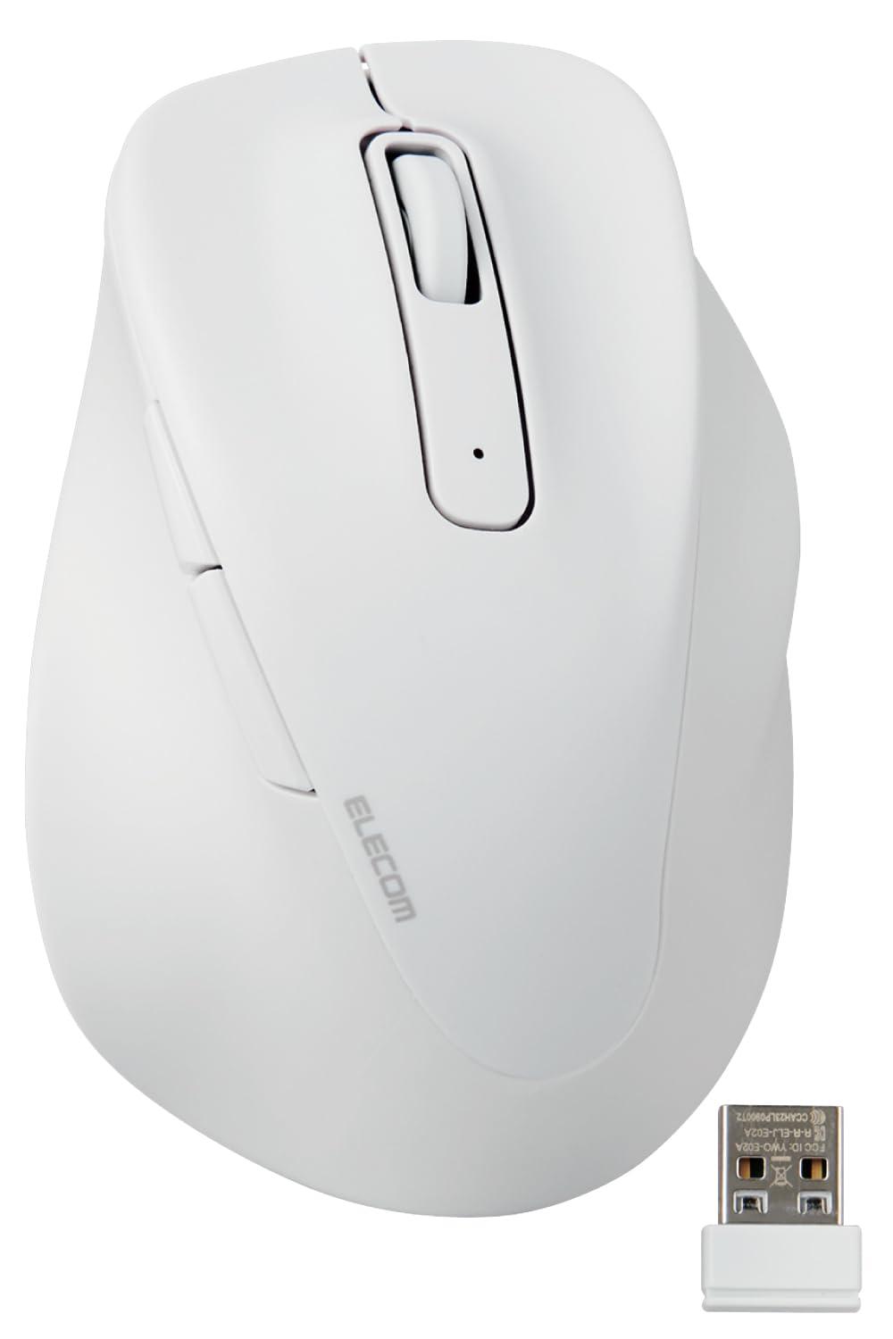 ELECOM エレコム マウス/右手専用/Mサイズ/無線/5ボタン/ホワイト(M-XGM30DBSKWH)