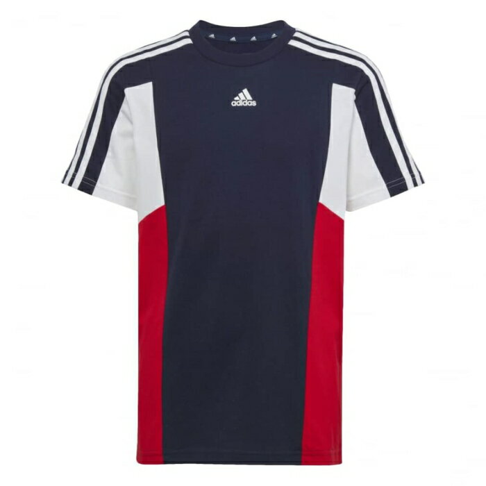 アディダス adidas YATH U 3S カラーブロック Tシャツ ECO33 色:レジェンドインク/ベタースカーレッ(HR6358) サイズ:J130