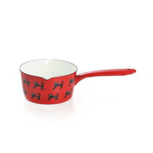 豊琺瑯(Yutaka Horo) プルーン ホーローミルクパン15cm・RD「カラフルキャット」・YJM-200 (YJM-200)