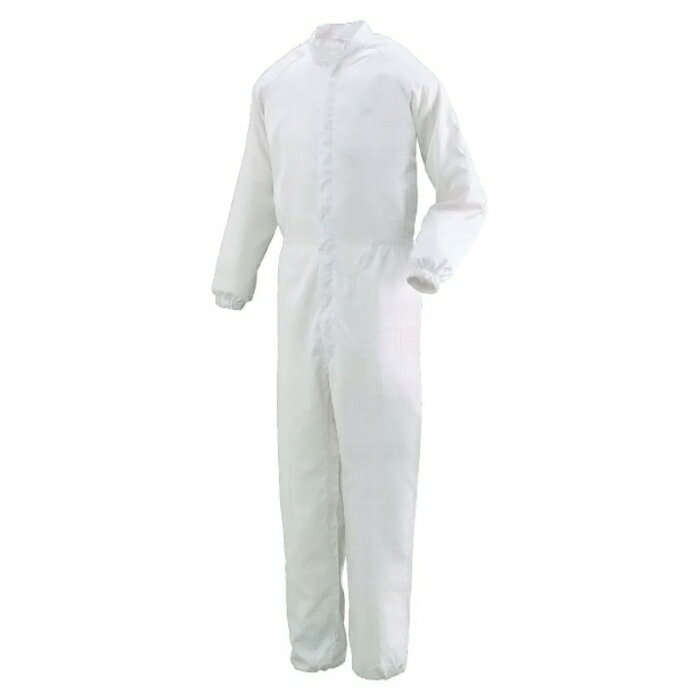 ミドリ安全 作業服 クリーンウェア 一般型クリーンスーツ ペンポケット付 ホワイト L C1031W-L 1着