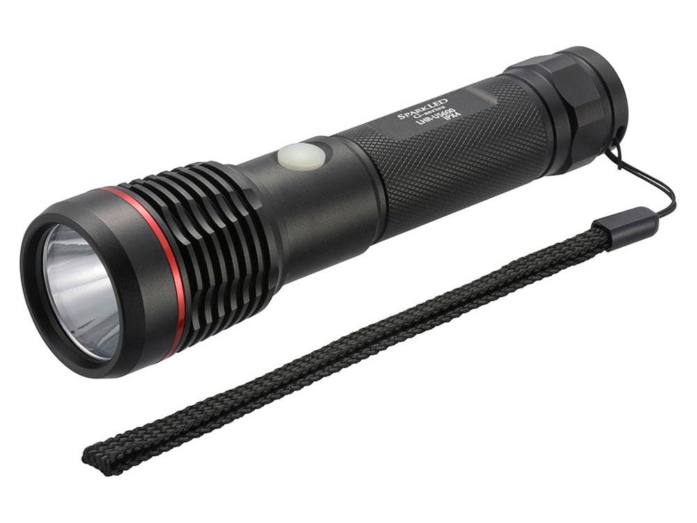 OHM オーム電機 LED充電式ライト(無段階調光/明るさ130〜600 lm/連続使用3時間[MAX時]/USB充電式/防水性能IPX4) LHR-US600-K