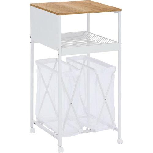 IRISOHYAMA アイリスオーヤマ 天板付きランドリーワゴン ワイドタイプ バスケット付 TLAW-B420 ホワイト