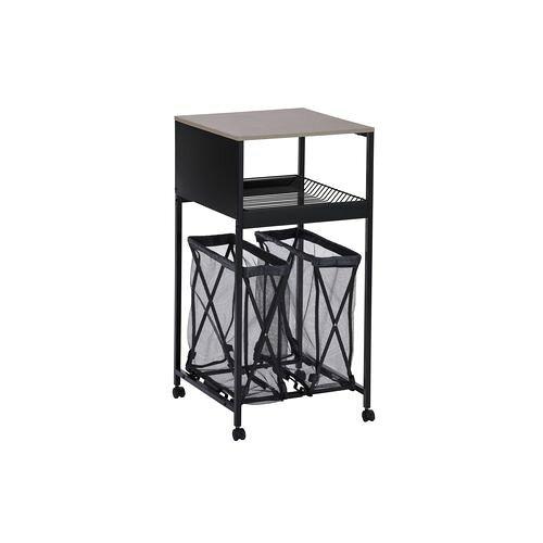 IRISOHYAMA アイリスオーヤマ 天板付きランドリーワゴン ワイドタイプ バスケット付 TLAW-B420 ブラック