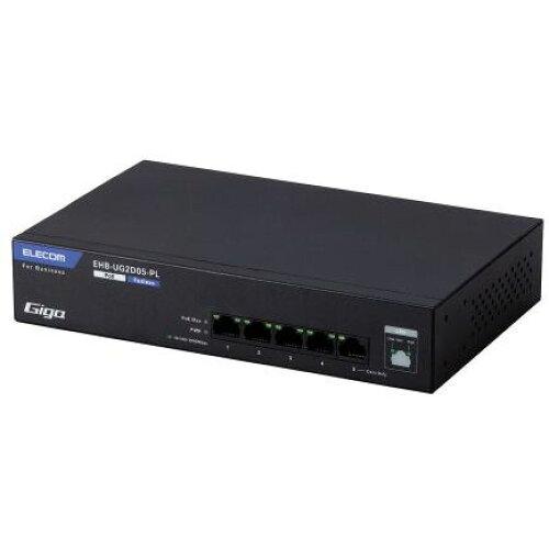 ELECOM エレコム スイッチングハブ/アンマネージ/Giga/PoE/5P/3年保証(EHB-UG2D05-PL)