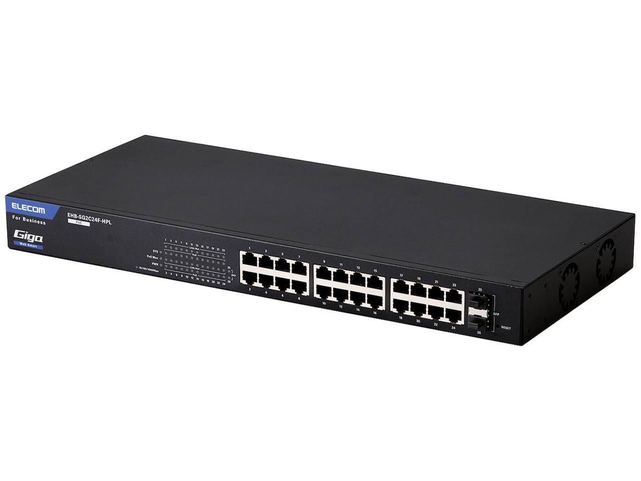 ELECOM 쥳 WEBޡȥå󥰥ϥ/Giga/PoE/24ݡ/(EHB-SG2C24F-HPL)