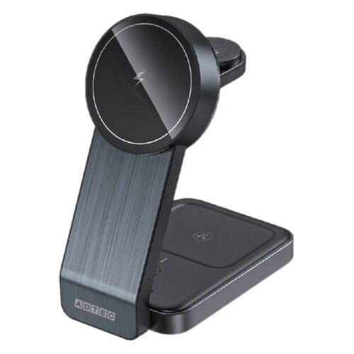 ADTEC アドテック ワイヤレス充電器/Magsafeマグネット式/15W/HW/メタルブラック【AWPD-V015MEW-BM】