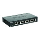 ディーリンクジャパン DGS-1100-08PV2 ギガビットL2 Easyスマートスイッチ、PoE+対応(最大64W給電)、10/100/1000BASE-Tポート×8、外部電源、ファンレス、リミテッドライフタイム保証対象(DGS-1100-08PV2/A4)