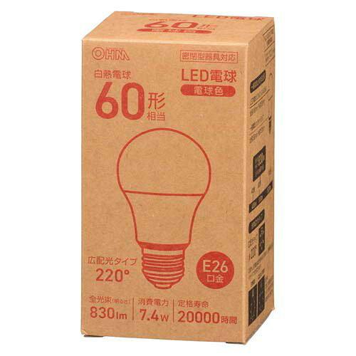 OHM �������ŵ� LED�ŵ�(60������/830lm/7.4W/�ŵ忧/E26/���۸�220��/̩�ķ�����б�) LDA7L-G AG56