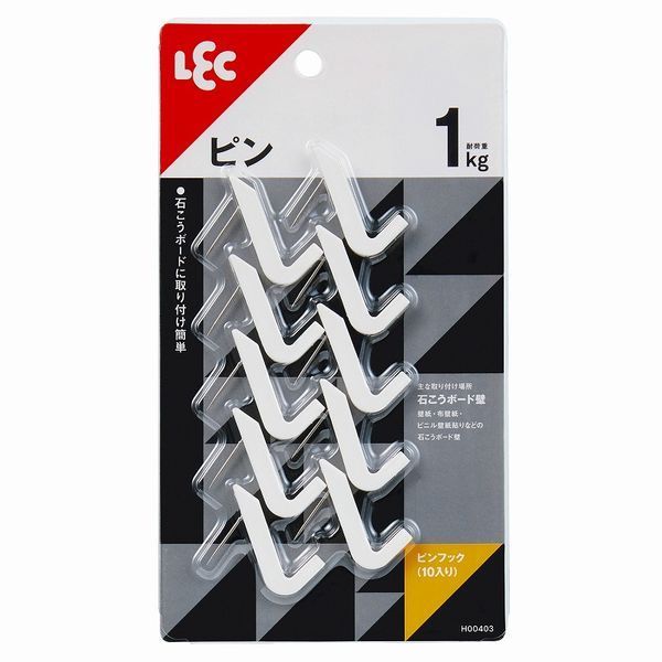 &nbsp;メーカー&nbsp;レック(LEC)&nbsp;商品カテゴリ&nbsp;収納用品＞フック&nbsp;発送目安&nbsp;1週間以内に発送予定&nbsp;お支払方法&nbsp;銀行振込・クレジットカード&nbsp;送料&nbsp;送料無料&nbsp;特記事項&nbsp;&nbsp;その他&nbsp;本体:5×35×35Hmm【br】パッケージ:100×6×180Hmm【br】耐荷重:1kg ◆ 本体:ポリカーボネート【br】ピン:ステンレス鋼線