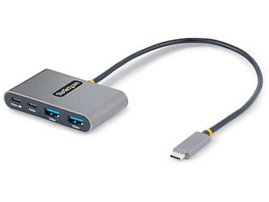 スターテック USBハブ/TYPE-C接続/100W PD/5GBPS/2X USB-A + 2X USB-C/30CMホス