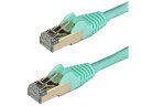 スターテック カテゴリ6A対応LANケーブル 2M/アクア CAT6A STP(シールドツイストペア)ケーブル