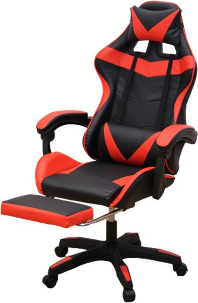 谷村実業 フットレスト付きレーシングチェア（レッド） 【TAN-209（RED）】
