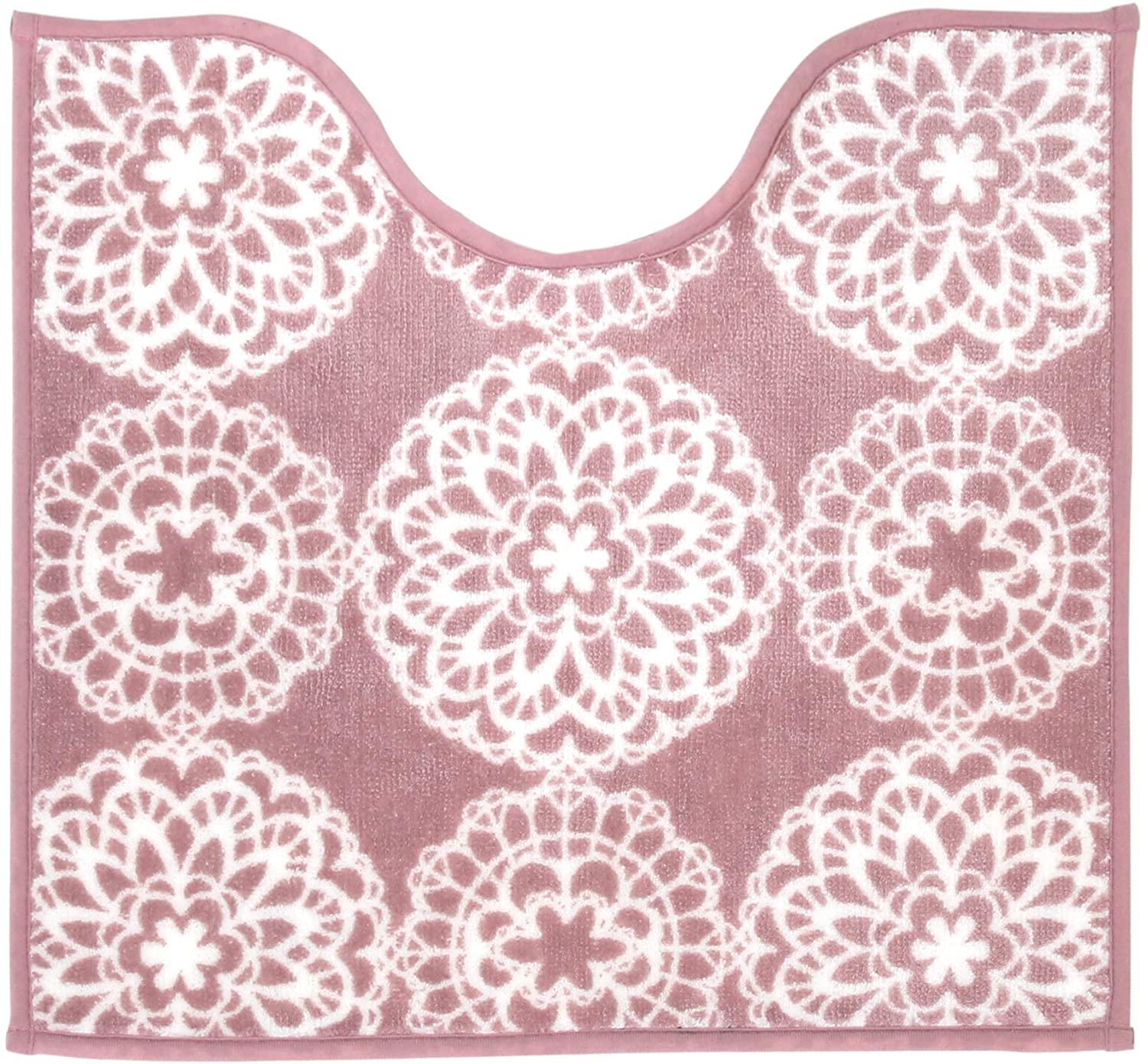 ヨコズナクリエーション カラーショップ トイレ足元マット レース スモークピンク