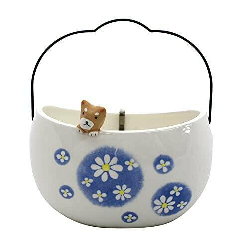 カネ三 蚊取り線香ホルダー 藍花 柴犬 線香鉢