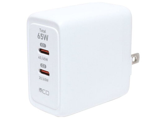 ミヨシ(MCO) ミヨシ IPA-C08/WH USB PD 65W充電器 Type-C 2ポート ホワイト(IPA-C08WH) ミヨシ(MCO) ミヨシ IPA-C08/WH USB PD 65W充電器 Type-C 2ポート ホワイト(IPA-C08WH)