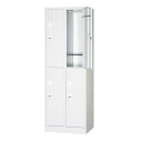 COMOLIFE コモライフ 4人用ロッカー 2列2段 ホワイト ダイヤルキー COM-KL22-W (1352845)