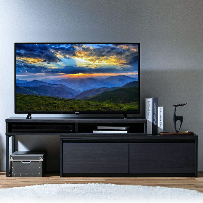 IRISOHYAMA アイリスオーヤマ 伸縮テレビ台 STS-100U-B ブラック