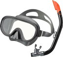 リーフツアラー(REEF TOURER) シュノーケリング シュノーケル マスク スノーケル 大人用 2点セット シリコーン製 ガンメタブラック RC0117