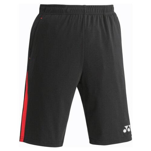 YONEX ヨネックス ユニトレーニングトップハーフパンツ (FW6007) [色 : ブラック/レッド] [サイズ : L]