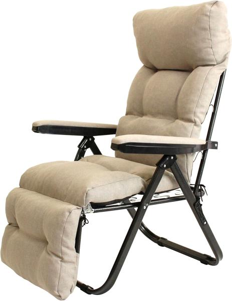 谷村実業 フットレスト付リクライニングチェア(GY) 【TAN-859(GY)】