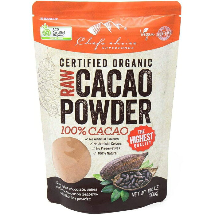 HBC Trading シェフズチョイス オーガニックローカカオパウダー 300g Organic Raw Cacao Powder 有機カカオパウダー (NL)【入数:10】