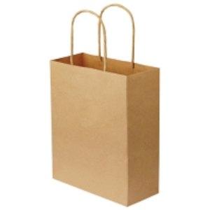 大塚商会 TANOSEE 手提袋 丸紐 茶無地・特小 50枚入(OR-B-SS)