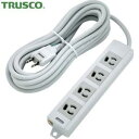 TRUSCO トラスコ中山 TRUSCO 電源タップ 3P抜け止め4個口 5M アース/マグネット付