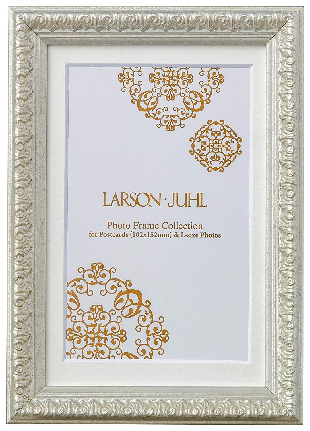ラーソン・ジュール・ニッポン ラーソン・ジュール フォトフレーム シャルム A5(中判=内寸152x212mm)ハガキ用中抜きマット(窓寸94x142mm)付き シルバー LJPF0108