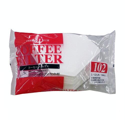 三洋産業 スリーフォー 扇形 耳付きコーヒーフィルター 100枚入 (5980035)【入数:80】