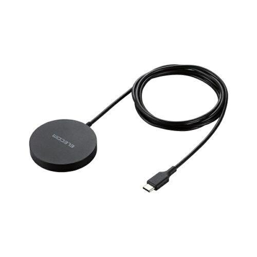 ELECOM エレコム マグネットQi2規格対応ワイヤレス充電器/15W/卓上/ブラック(W-MA04BK)